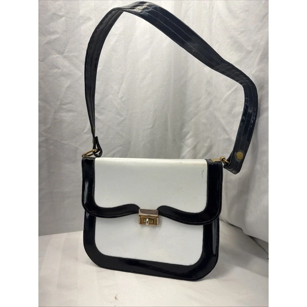 Vintage White And Black Purse